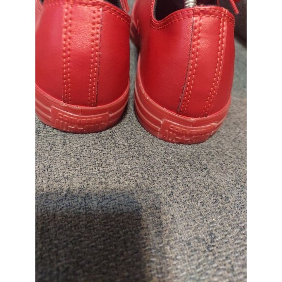 Converse All Star Chuck Taylor Vegan Leather Low Top Red Sneakers Size M12 W14 - Picture 6 of 14